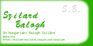 szilard balogh business card